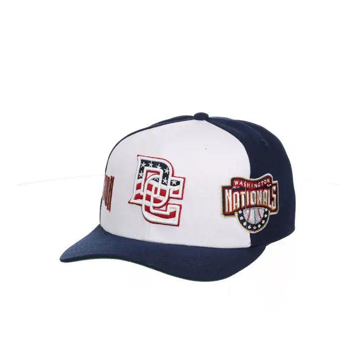 WASHINGTON NATIONALS MLB Casquette à visière incurvée Pro Pinch Blanche/bleue marine