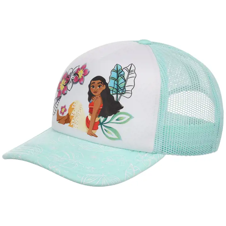 Moana Floral Foam Trucker WHT/GRN