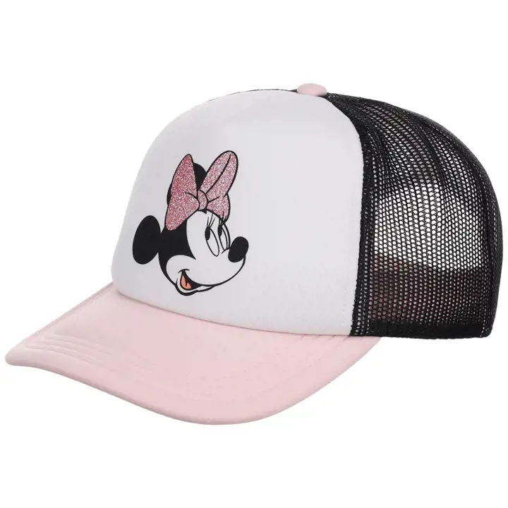 MINNIE MOUSE Glitter Foam Trucker WHT/PNK