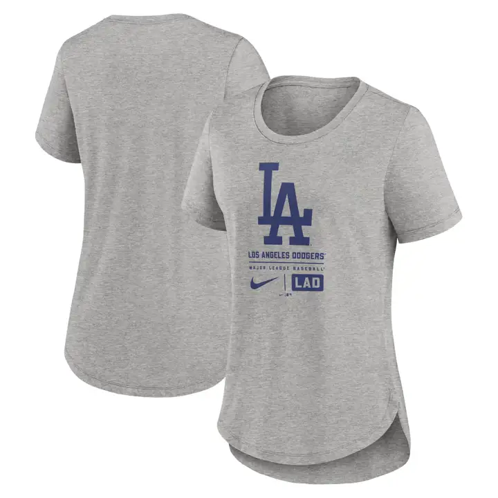 Los Angeles Dodgers Femme Nike T-shirt Triblend à Logo Empilé