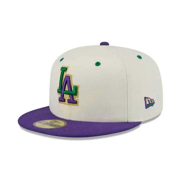 Los Angeles Dodgers LHD Exclusive JAN Mardi Gras 59FIFTY chr