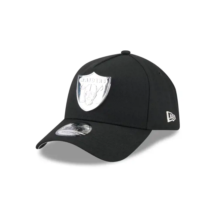 LAS VEGAS RAIDERS NFL Logo Métal 9Forty A-Frame Métal Noir/Nouveau Noir