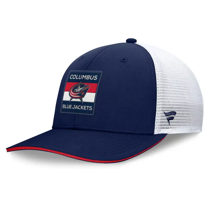 Columbus Blue Jackets 25 LNH AP Casquette Trucker Marine/BLC