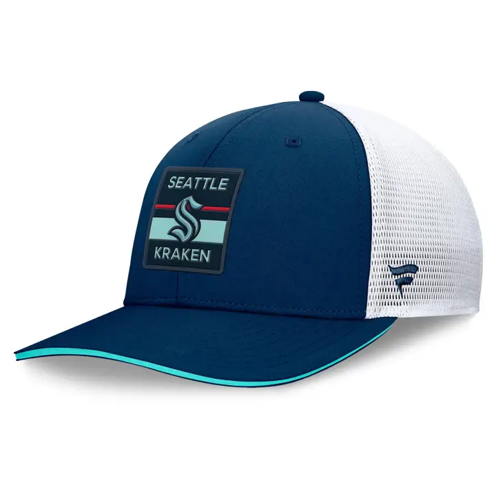 Casquette trucker Seattle Kraken 25 NHL AP Rink Marine/Blanc