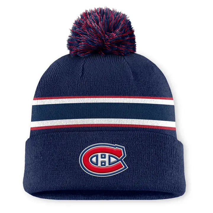 Bonnet Pompon Réversible NHL AP Rouge/Blanc/Bleu Marine des Canadiens de Montréal
