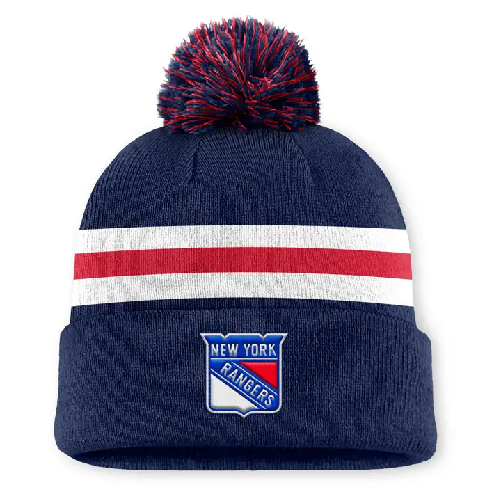 New York Rangers Bonnet à pompon 25 NHL AP Bleu marine/BLC/ROU