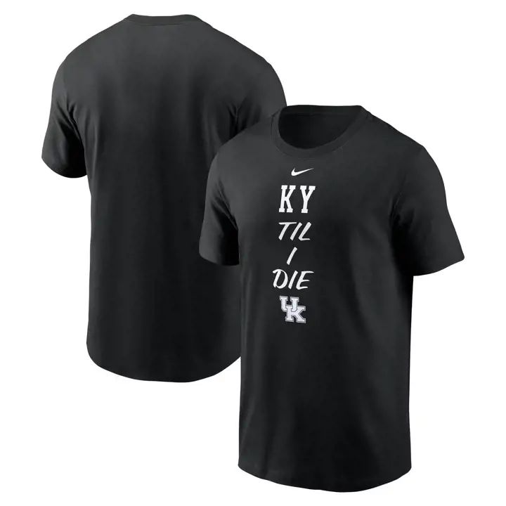 T-shirt Kentucky Wildcats KY TIL I DIE en coton pour homme – Noir