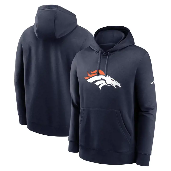 Sweat à capuche Nike Club Logo des Broncos de Denver NFL pour homme 25 BLEU MARINE