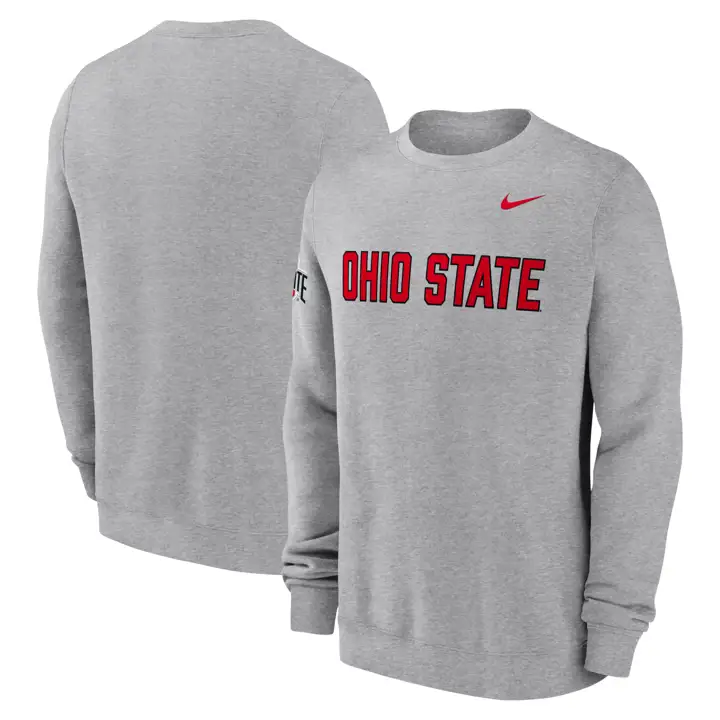 Sweat-shirt polaire Ohio State Buckeyes Sideline Club 250 g gris