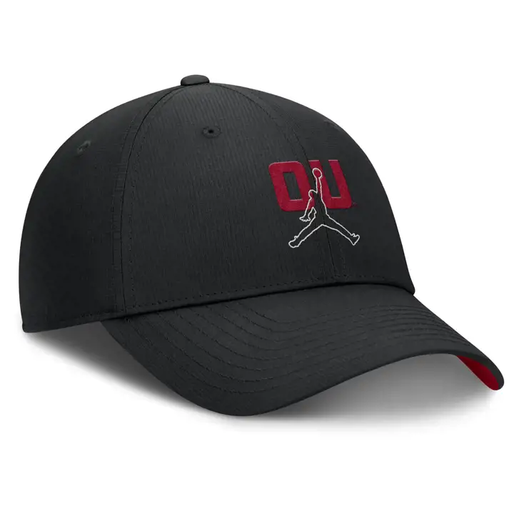 Casquette Swoosh ajustable noire NCAA NK Prep Oklahoma Sooners