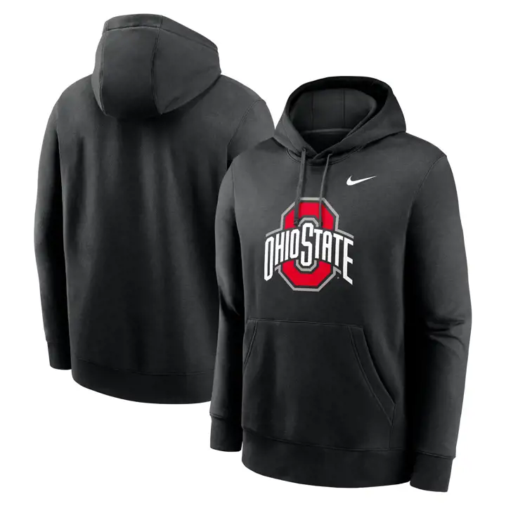 Sweat à capuche en molleton avec logo principal des Buckeyes de l'Ohio State blk