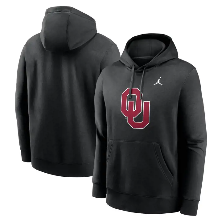 Sweat à capuche en molleton avec logo principal des Oklahoma Sooners, noir