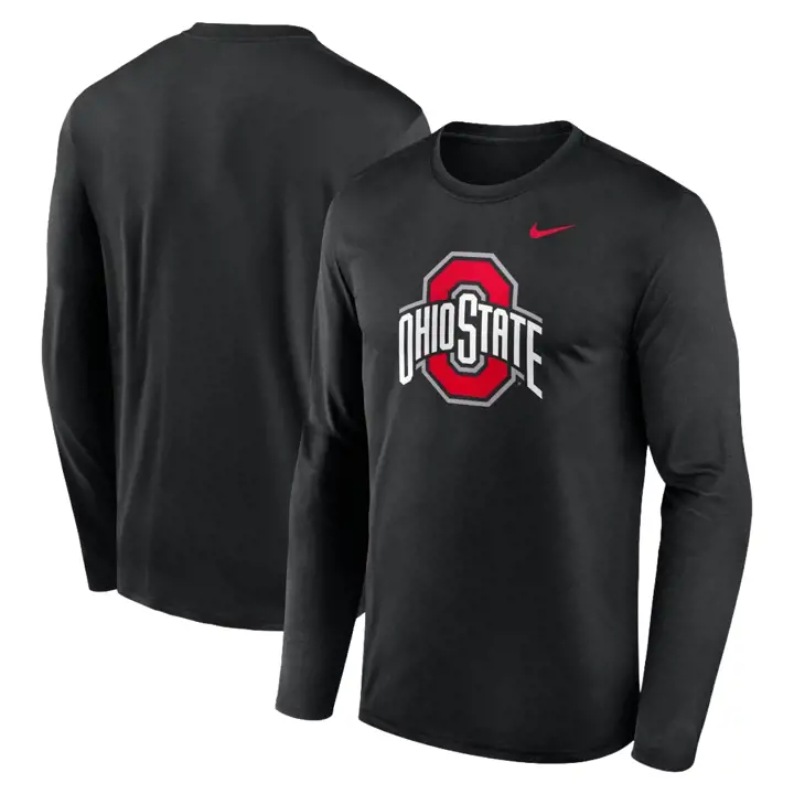 T-shirt à manches longues Ohio State Buckeyes Legend, logo principal, noir