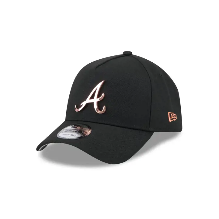CASQUETTE MLB ATLANTA BRAVES METAL LOGO AF9FORTY NOIR/OR ROSE