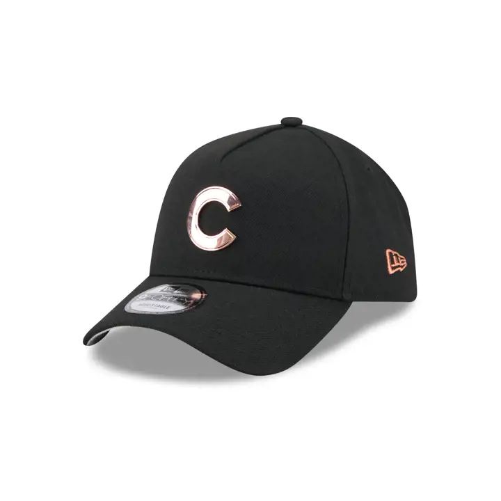 CASQUETTE AF9FORTY MLB LOGO MÉTALLIQUE CHICAGO CUBS NOIR/OR ROSE