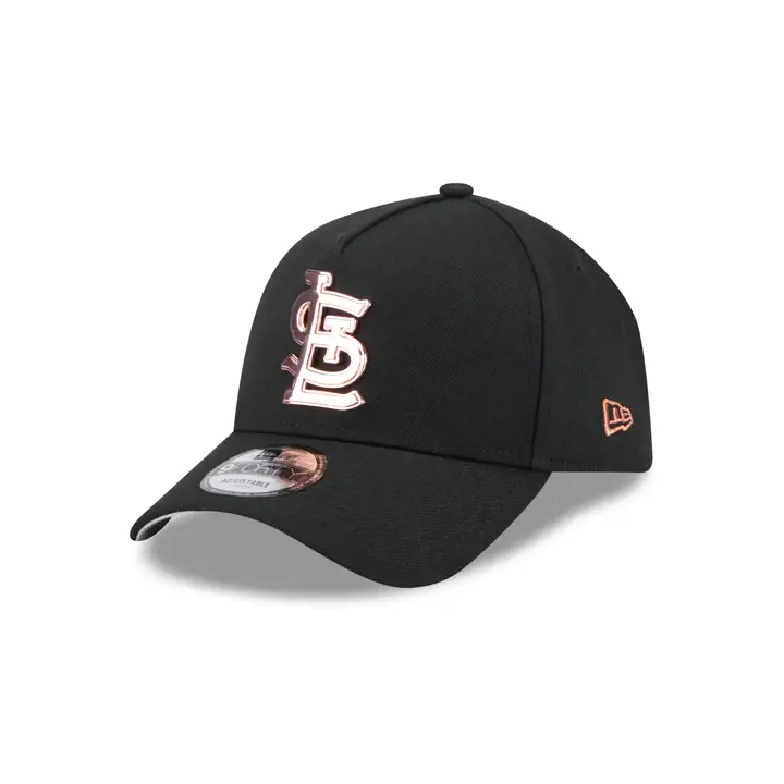 ST. LOUIS CARDINALS MLB METAL LOGO AF9FORTY BLK/OR ROSE