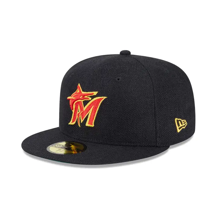 MIAMI MARLINS MLB BLACK HEMP 59FIFTY NOIR