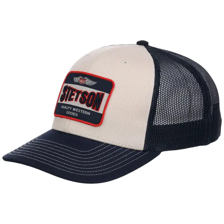 STETSON VINTAGE PATCH 6 PANEL TRUCKER Blue/Ivo