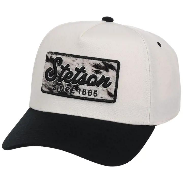 STETSON PEAU DE VACHE A-FRAME Ivoire/Noir