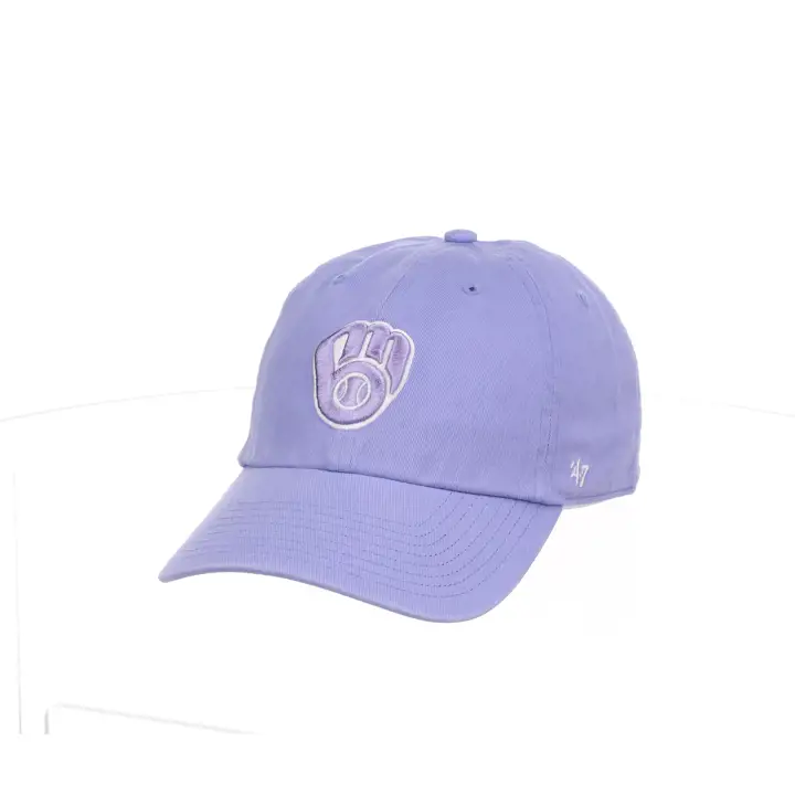 Casquette MILWAUKEE BREWERS MLB lavande et blanc « 47 Clean Up Pur »