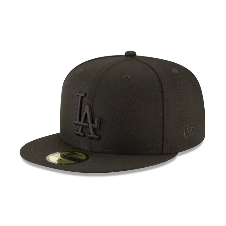 Los Angeles Dodgers MLB Blackout WS24 Champion 59FIFTY Noir/Noir/