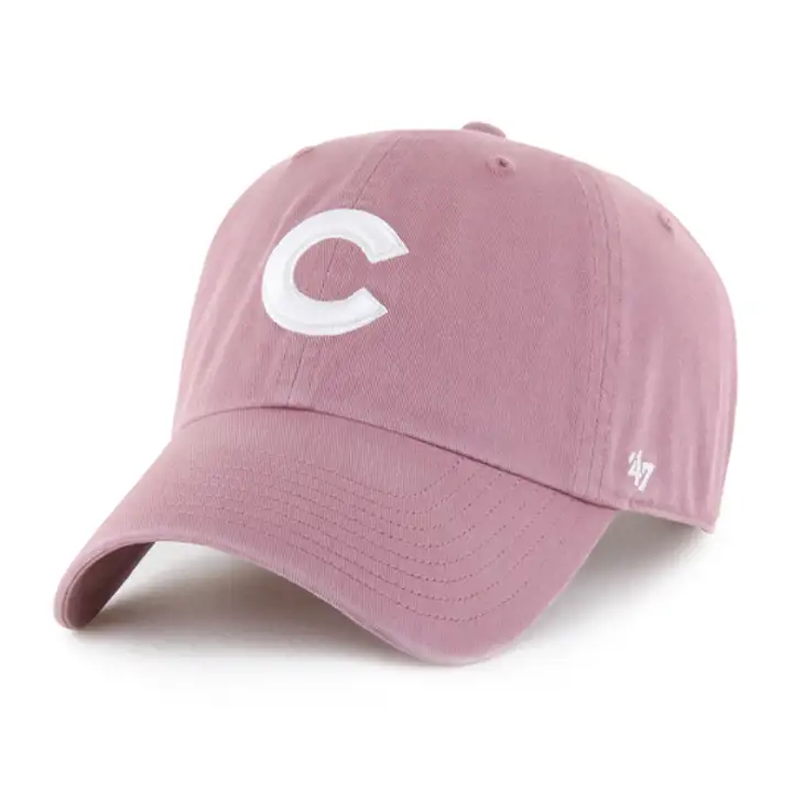 CHICAGO CUBS MLB Casquette '47 Clean Up Mauve/Blanc Mauve