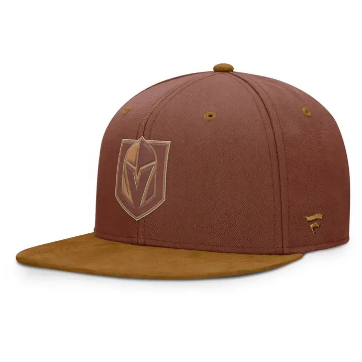Vegas Golden Knights LNH Casquette de baseball en suède avec écusson en toile marron