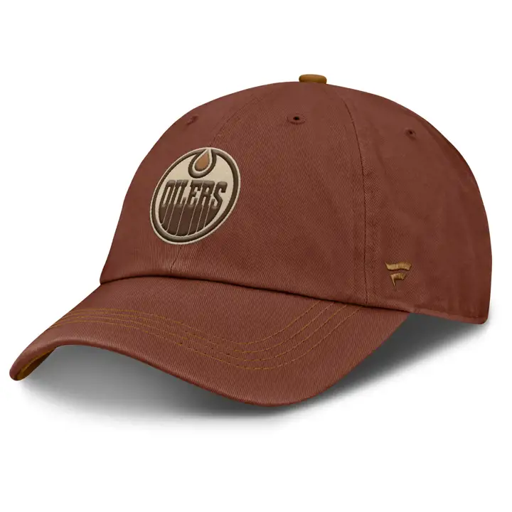 Casquette ajustée décontractée Edmonton Oilers LNH Timber marron