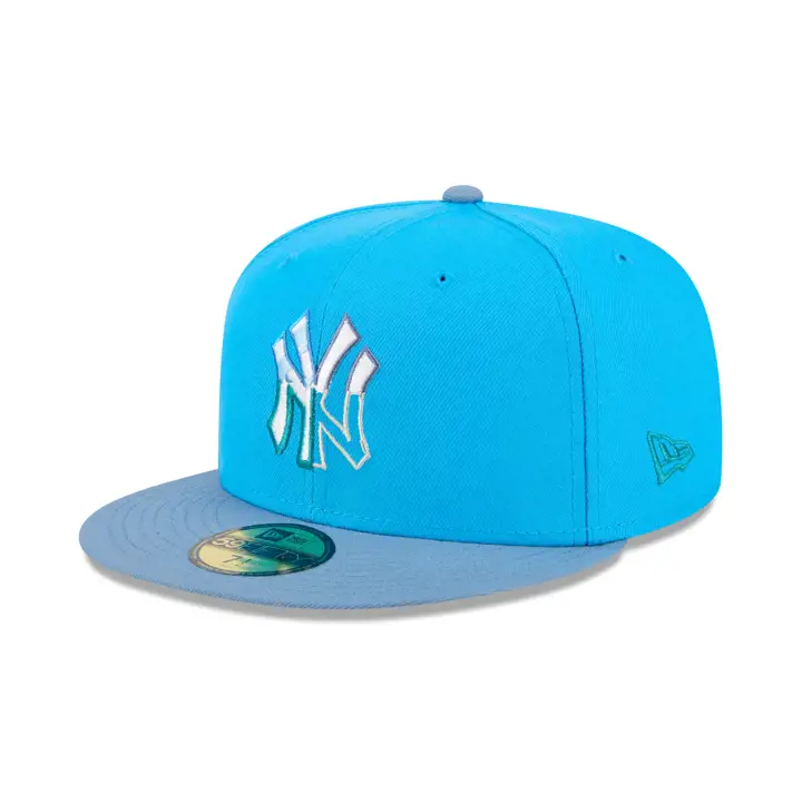 New York Yankees Gaucher FEB Exclusif Collage Bleu 59FIFTY Bleu