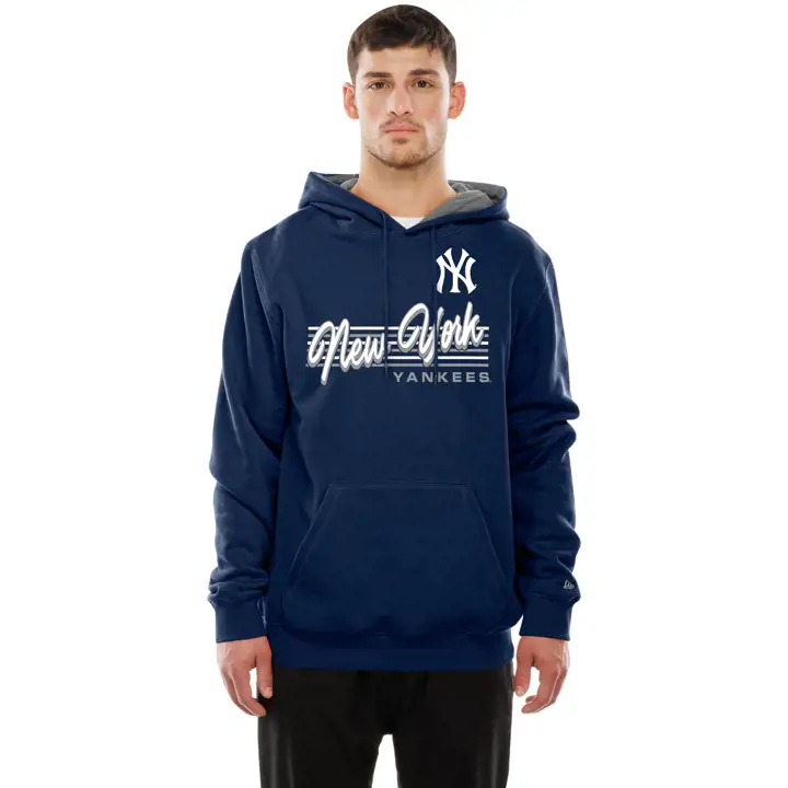 New York Yankees MLB NE Throwback Hoodie 25 BLEU