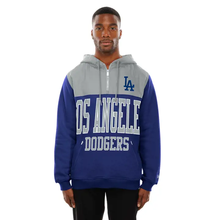 Los Angeles Dodgers MLB NE Leisure Quarter Zip 25 BLEU/GRIS