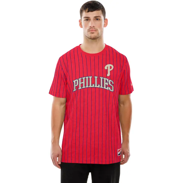 T-shirt à rayures fines rétro MLB New Era Philadelphia Phillies 25