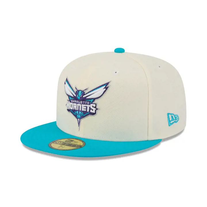 Charlotte Hornets NBA Chrome/TC 59FIFTY CHROME/TEAL/GRY