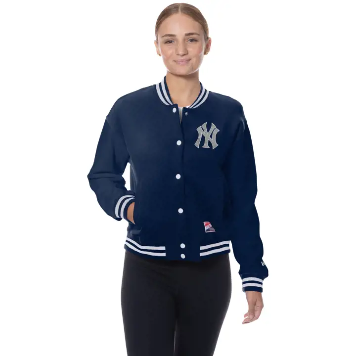 Veste New York Yankees Femme MLB NE à Boutons-Pression 25 BLEU