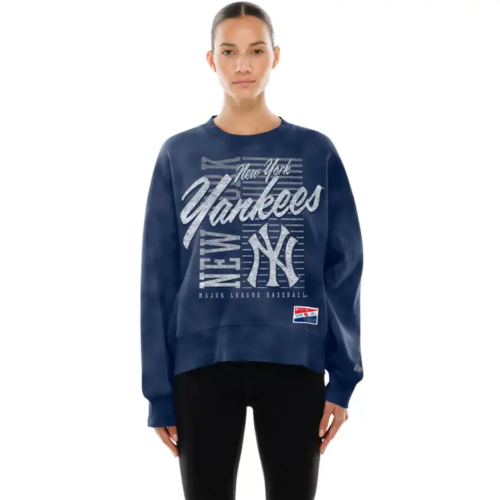 New York Yankees Sweat Ras du Cou Rétro Lavé MLB Femme 25 BLEU
