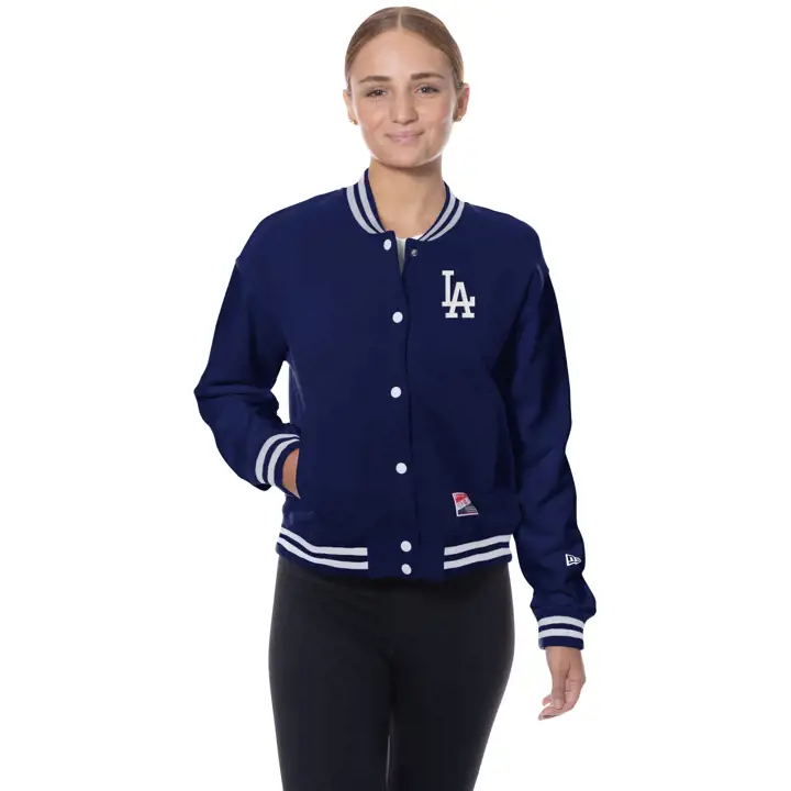 Veste Los Angeles Dodgers Femme MLB NE à Boutons Pression 25 BLEU