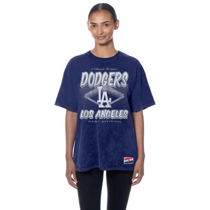 Los Angeles Dodgers T-shirt délavé rétro MLB pour femme 25