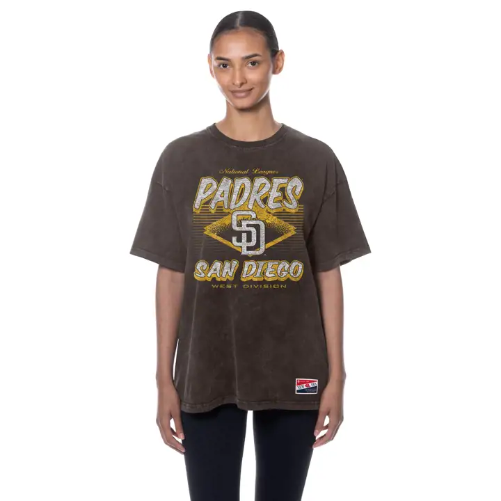 T-shirt délavé MLB rétro femme San Diego Padres 25 BRN