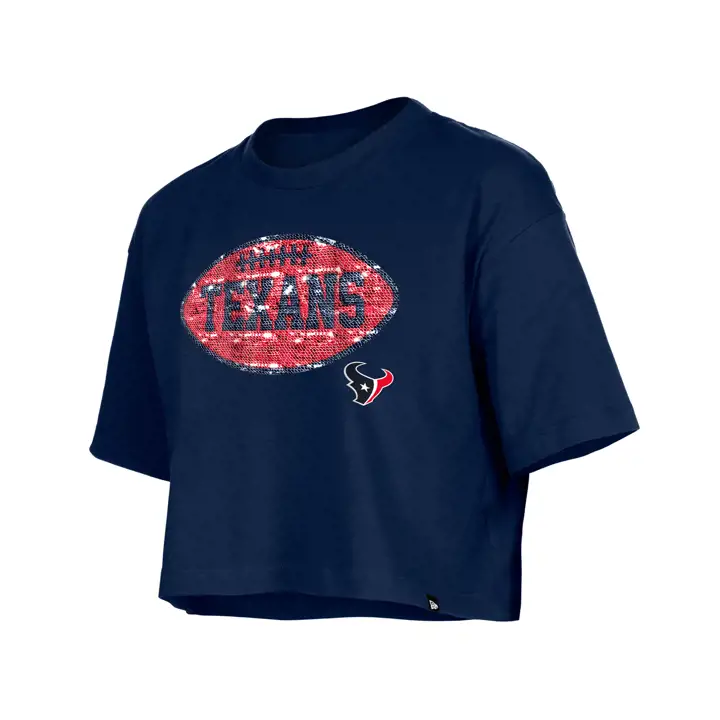 T-shirt à sequins réversibles NFL Youth Football Houston Texans marine