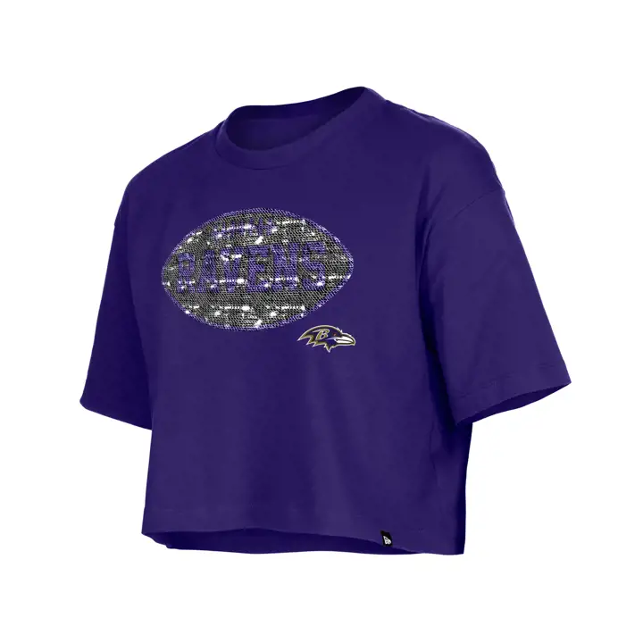 Baltimore Ravens NFL – T-shirt enfant à sequins réversibles – Violet