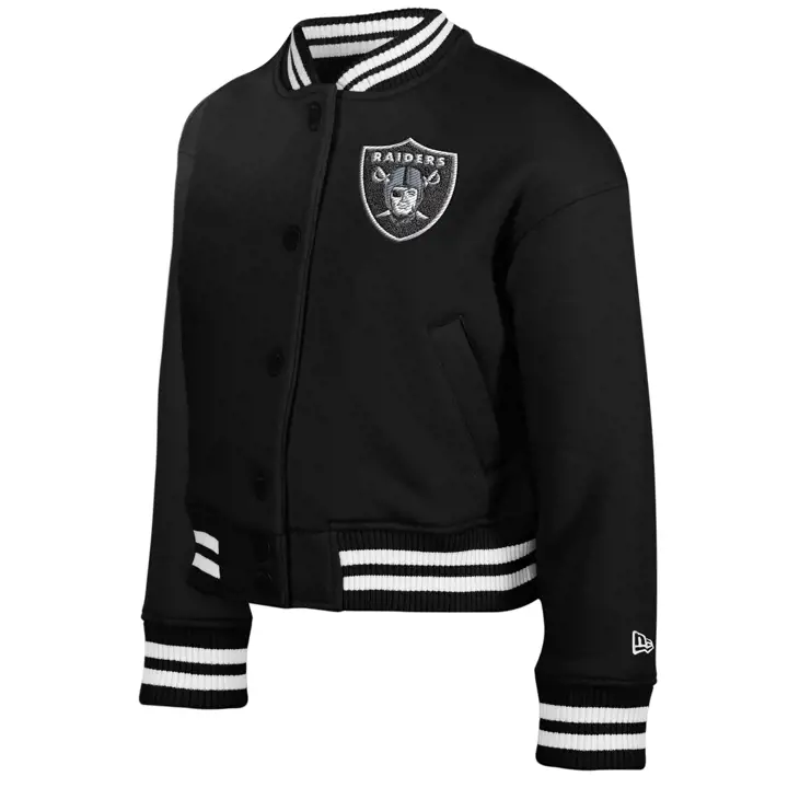 Las Vegas Raiders NFL Blouson universitaire enfant à pression frontal noir