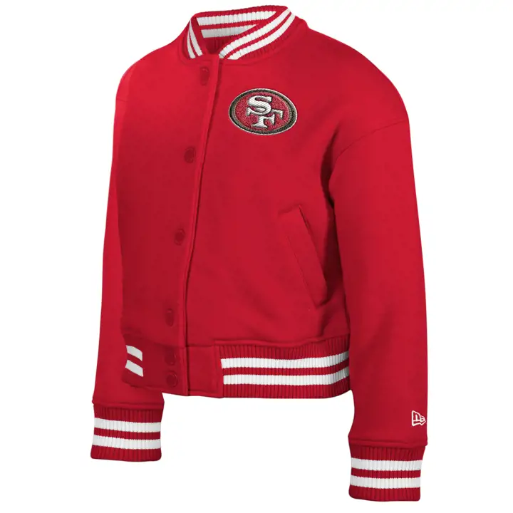San Francisco 49ers NFL Blouson Teddy Enfant Rouge à Boutons Pression