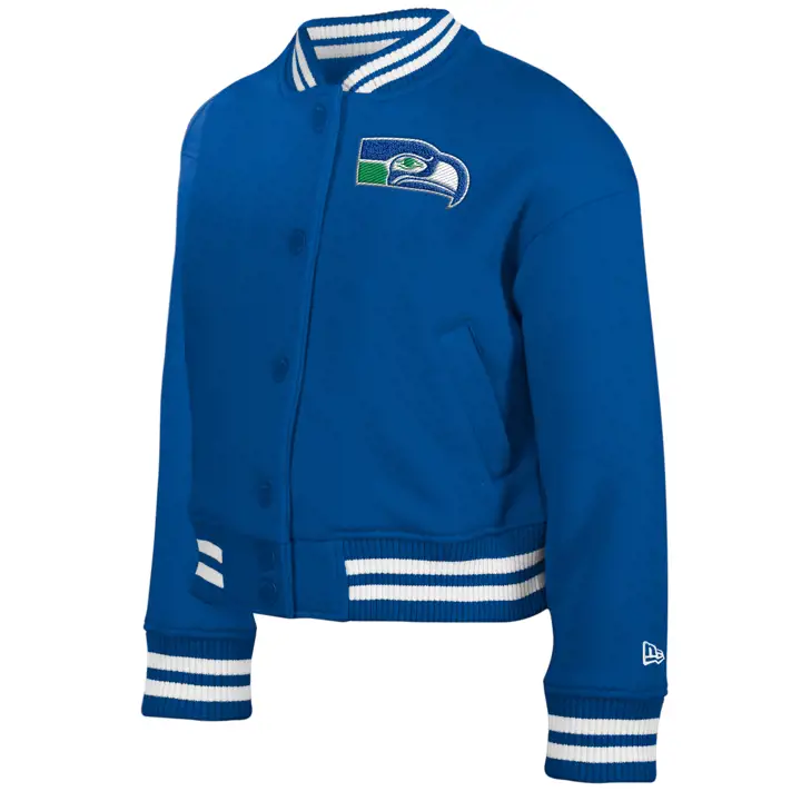 Veste de style universitaire avec boutons-pression pour jeune de la NFL, Seattle Seahawks, Rbl