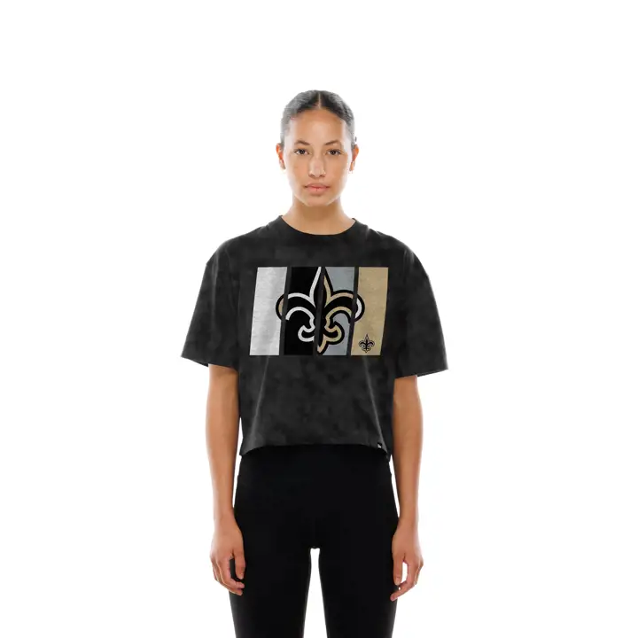 T-shirt Femme NFL New Orleans Saints New Era Logo Panneau 25 noir