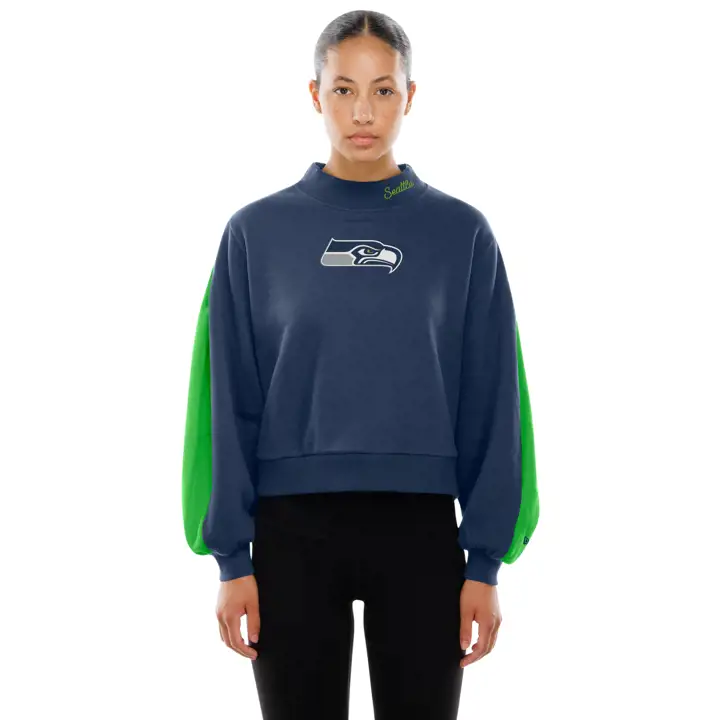 Seattle Seahawks NFL Femme Polaire Dolman New Era 25 Marine