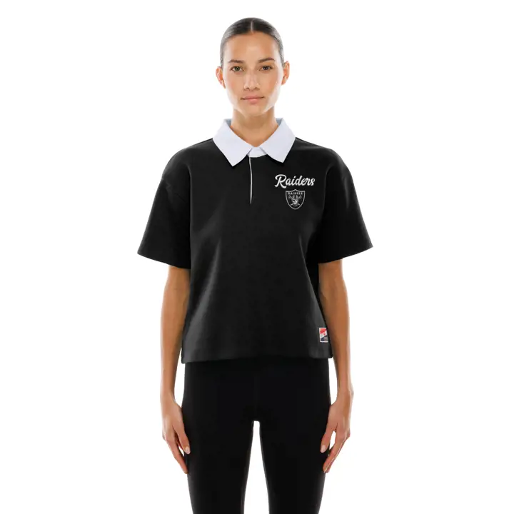 LAS VEGAS RAIDERS NFL Femme New Era Crop Polo 25 noir