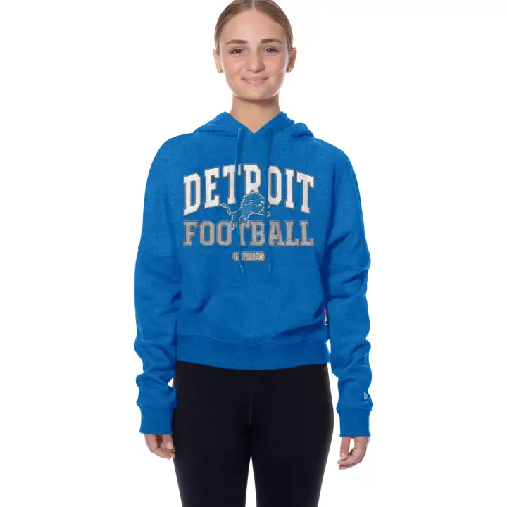 DETROIT LIONS NFL Sweat à capuche Bi-Blend New Era Femme 25 Bleu