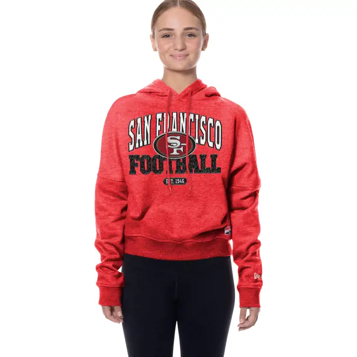 SAN FRANCISCO 49ERS NFL Sweat à capuche New Era bi-blend pour femme 25 Rouge