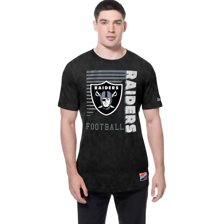 T-shirt Las Vegas Raiders NFL New Era Enzyme Striation pour homme 25