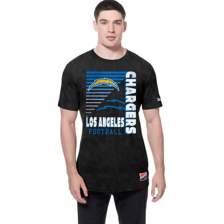 T-shirt Los Angeles Chargers NFL Enzyme Striation pour homme de New Era
